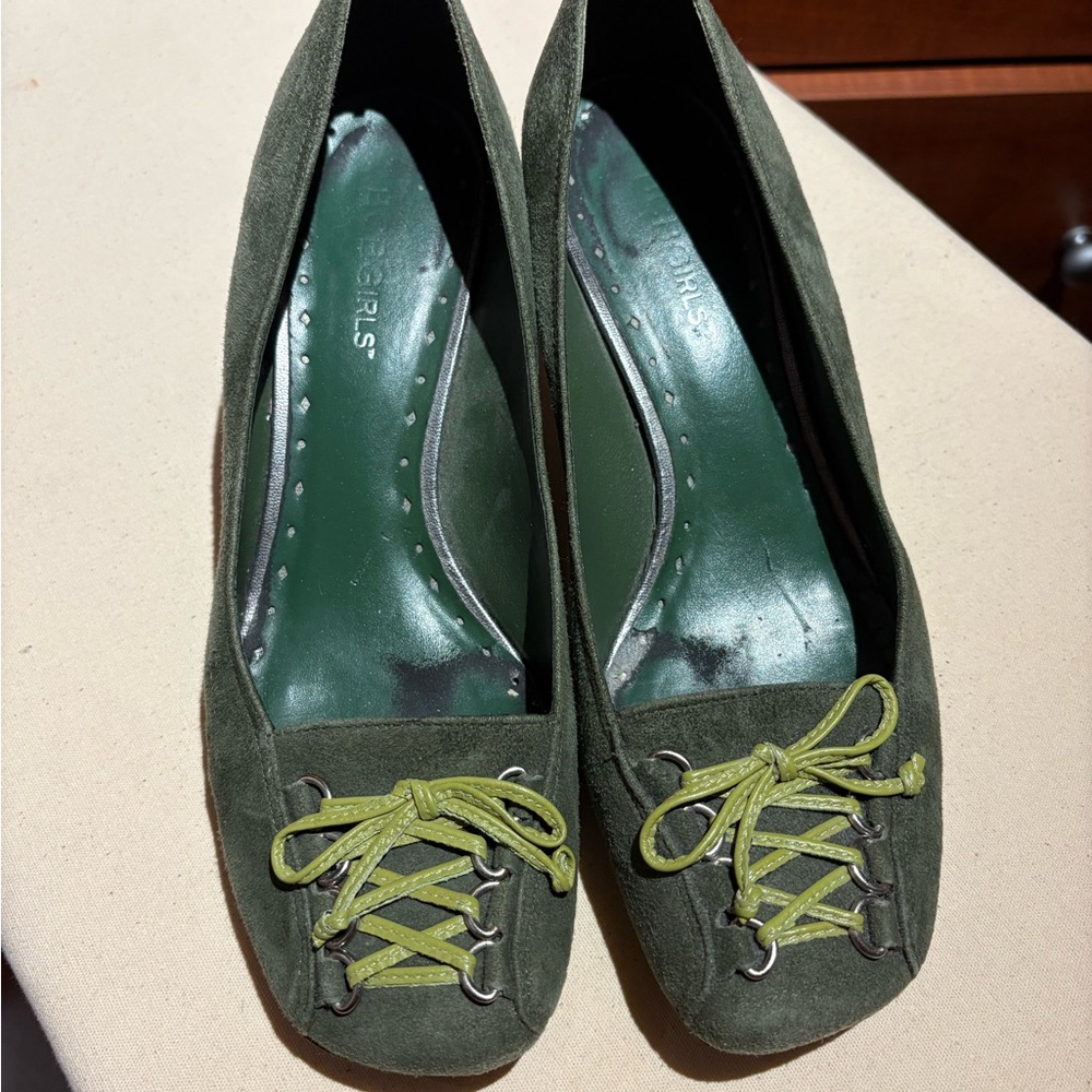 BCBGirls Dark Green Kitten Heels